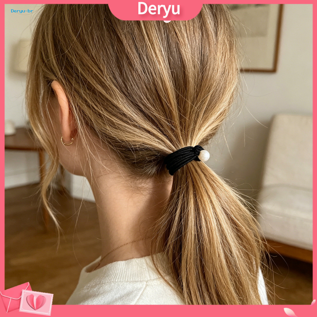 Multi-strand Elastic Bands Morandi Color Hair Tie 10pcs Pearl Decor High Strong Rubber Ties No Slip Versatile Headbands