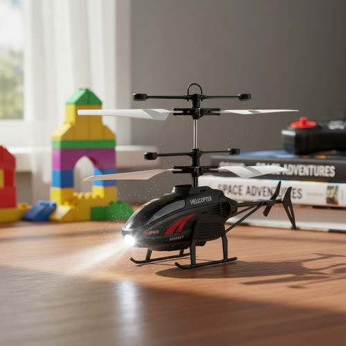 Mini Helicóptero Voador com Sensor de Mão e Luz LED