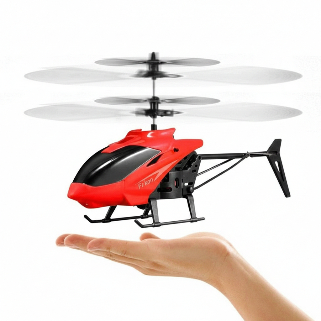 Mini Helicóptero Sensor Inteligente – Voa, Brilha e Funciona com Bateria Recarregável