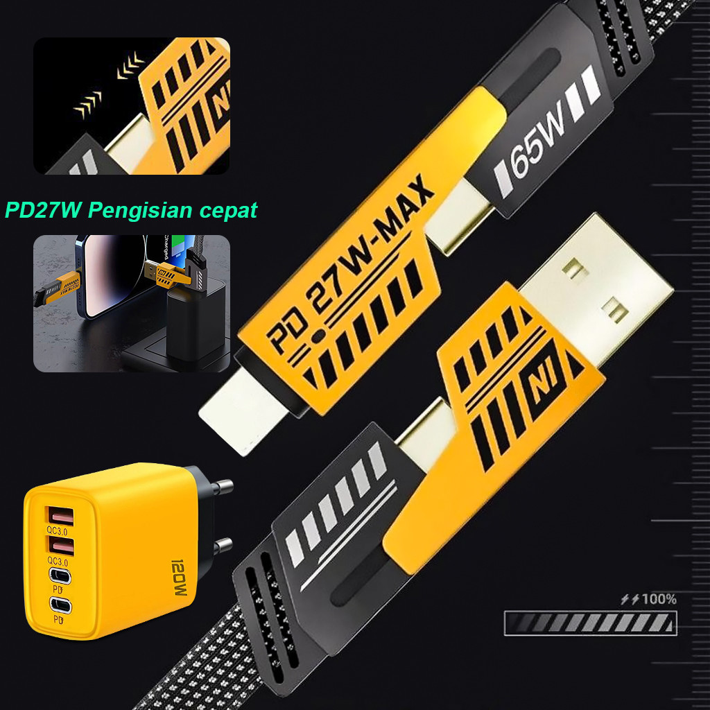 Cabo De Dados De Carregamento Rápido 4 Em 1 Type C Carregador ICelular 27w 65w Adequado Vivo Xiaomi Redmi Poco
