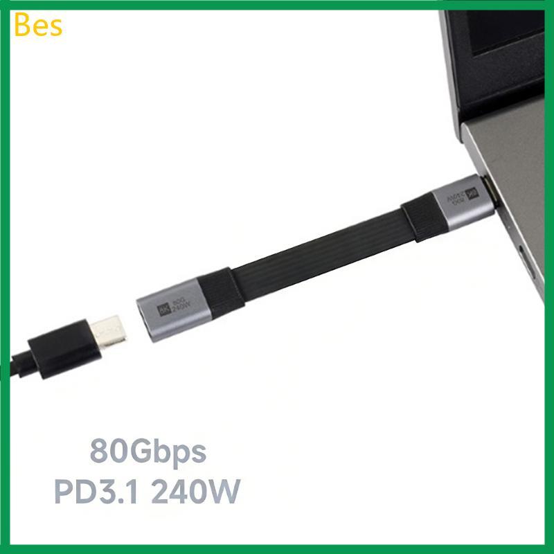 Bes USB4 V2 0 Type C Extender Fio 80Gbps Velocidade 8K Saída Exibição E Função Entrega Energia 100 W