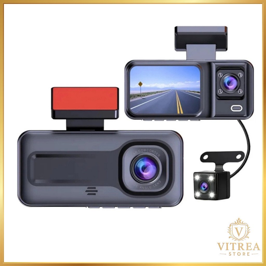 Câmera Veicular DVR Kapbom KA-2491 Modelo 2026  WiFi Full HD 1080p Lente Dupla 170° Com Câmera De Ré