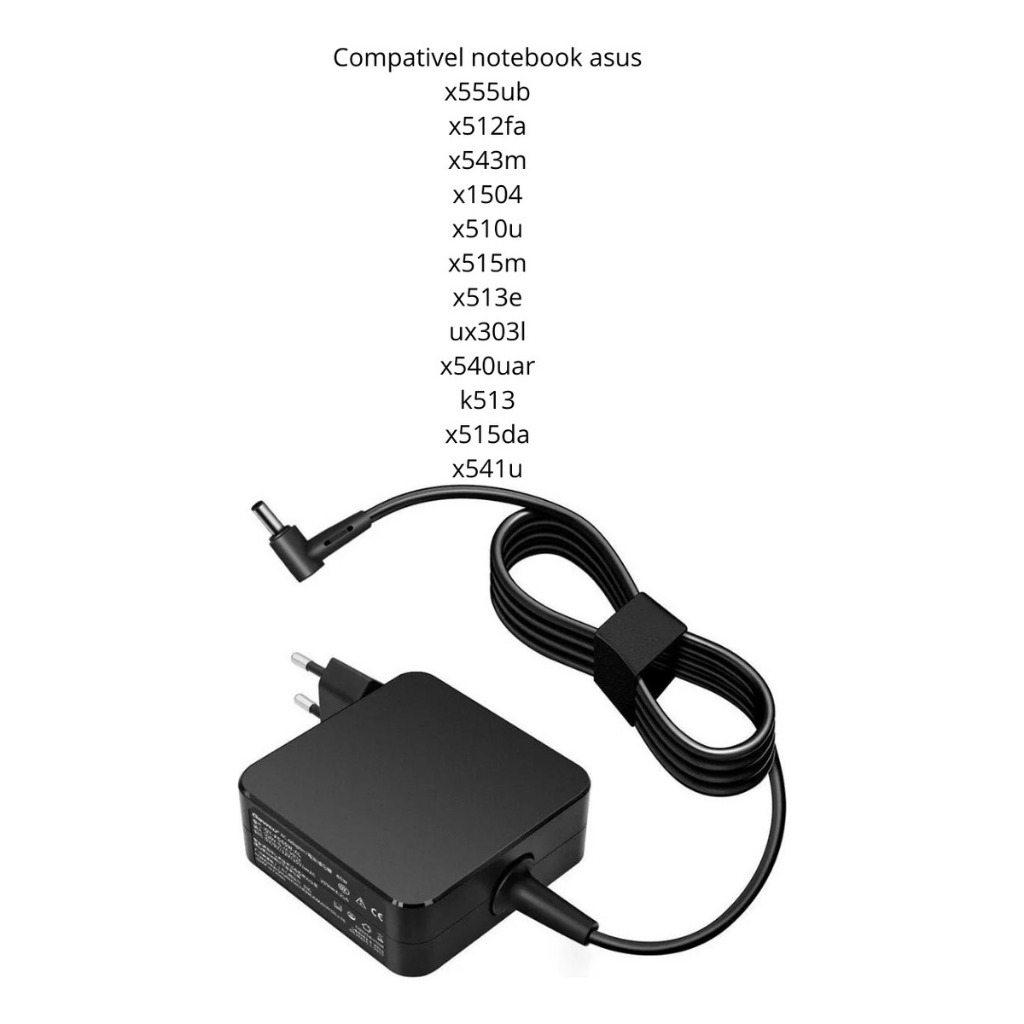 Fonte Carregador 65w Compatível Notebook Asus X512fj X512f Preto
