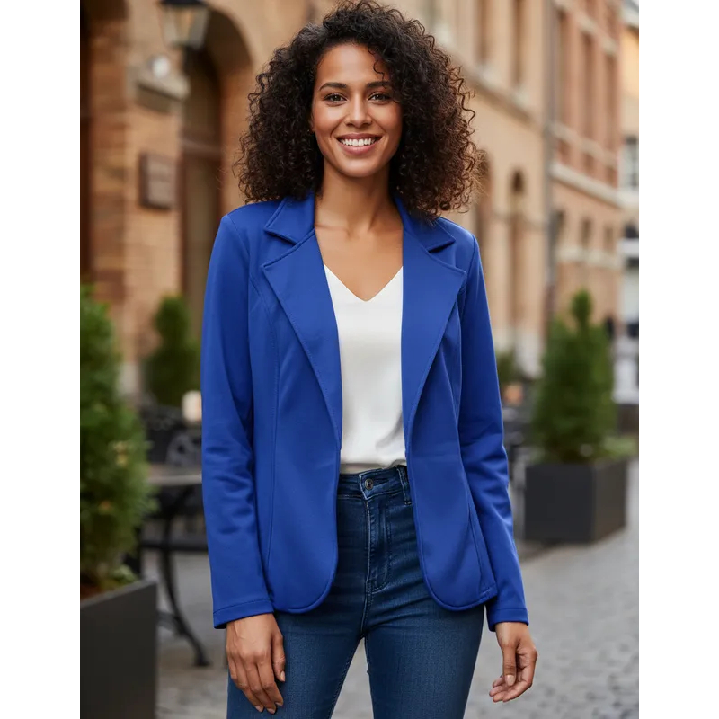 BLAZER ESTILO SOCIAL MANGA LONGA SEM BOTÃO TECIDO GROSSO