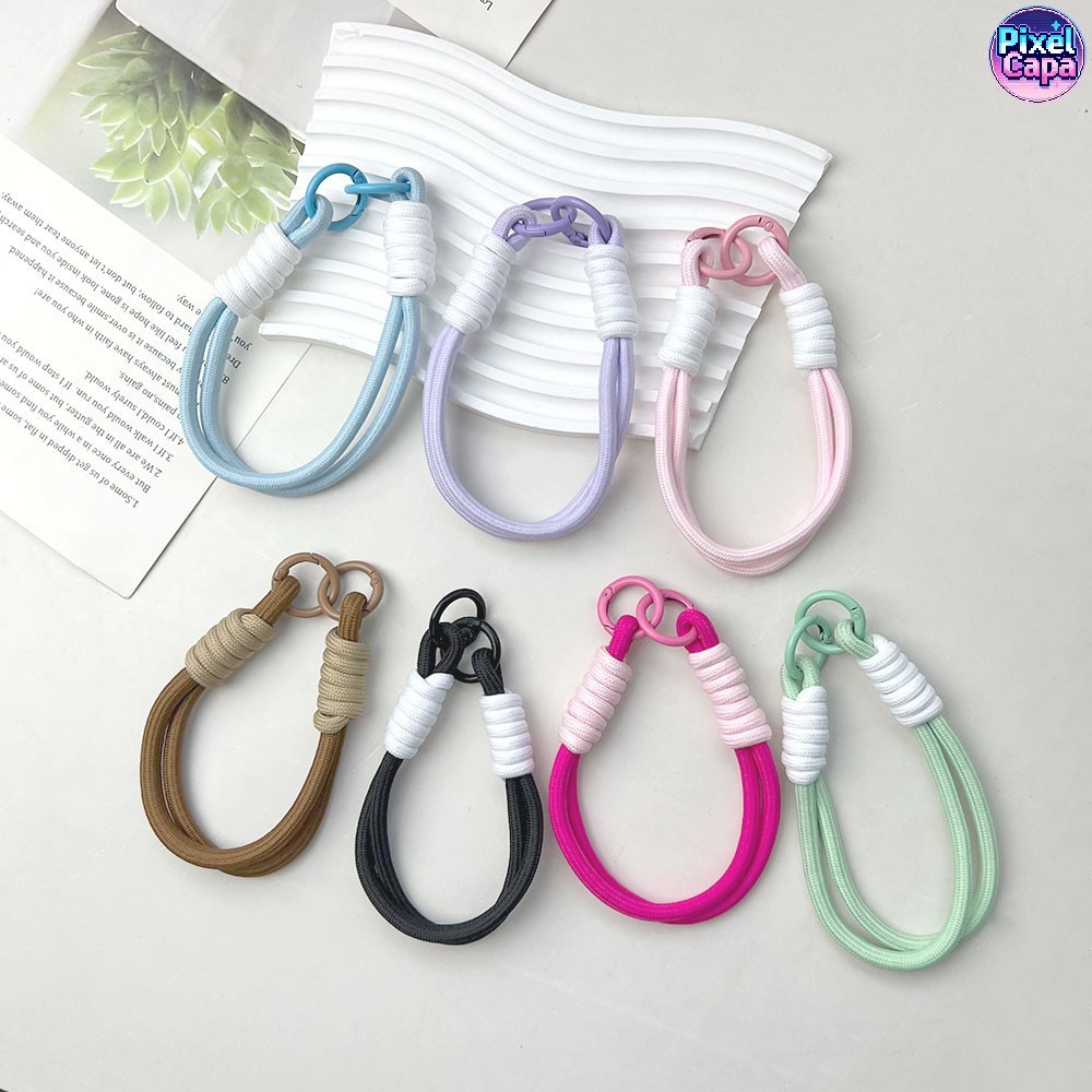 Cordão Correias Curta Nylon Combinação Cores pra Capinha Celular Chaveiro Anti-Queda Alta Qualidade