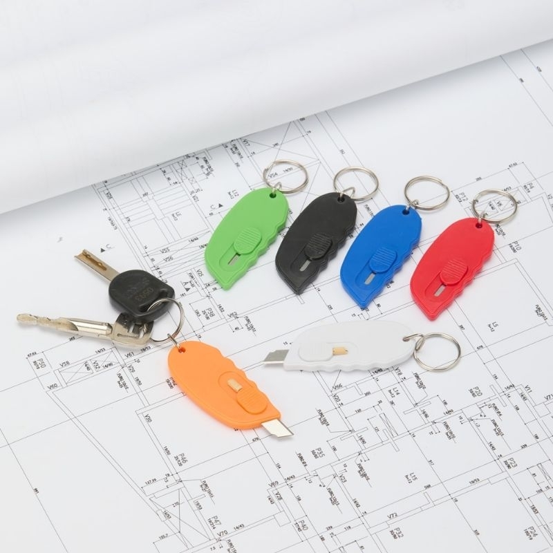 Kit Com 6 Chaveiros Estilete Lâmina Curta