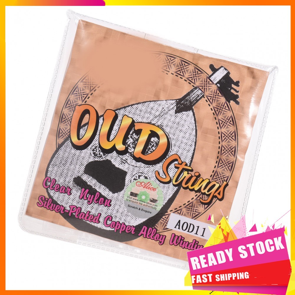 Gfgfgfgg Alice AOD11 11-String Oud Strings Set(G-D-A-E-B-F) Nylon Core Silver Plated Copper Alloy Winding (.022-.041)