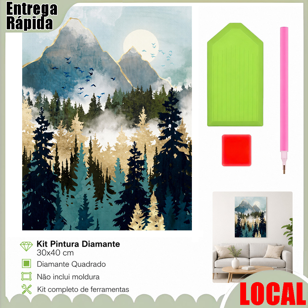 Kit de pintura diamante DIY (Jinlin Winding Wushan) 30x40cm Artesanato de diamante quadrado adequado para presentes