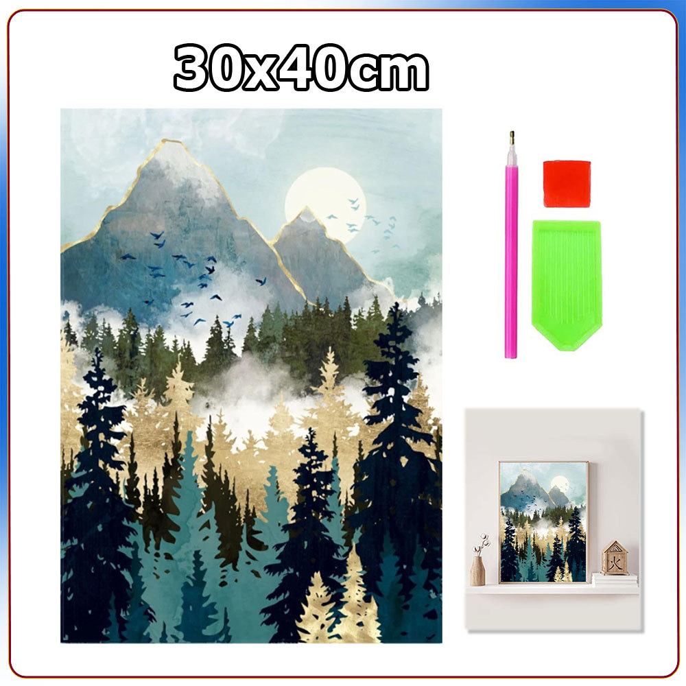 Montanha Florestal Square Diamond Painting 5D Diamond Dot Painting Handicraft decoração para casa 30x40cm