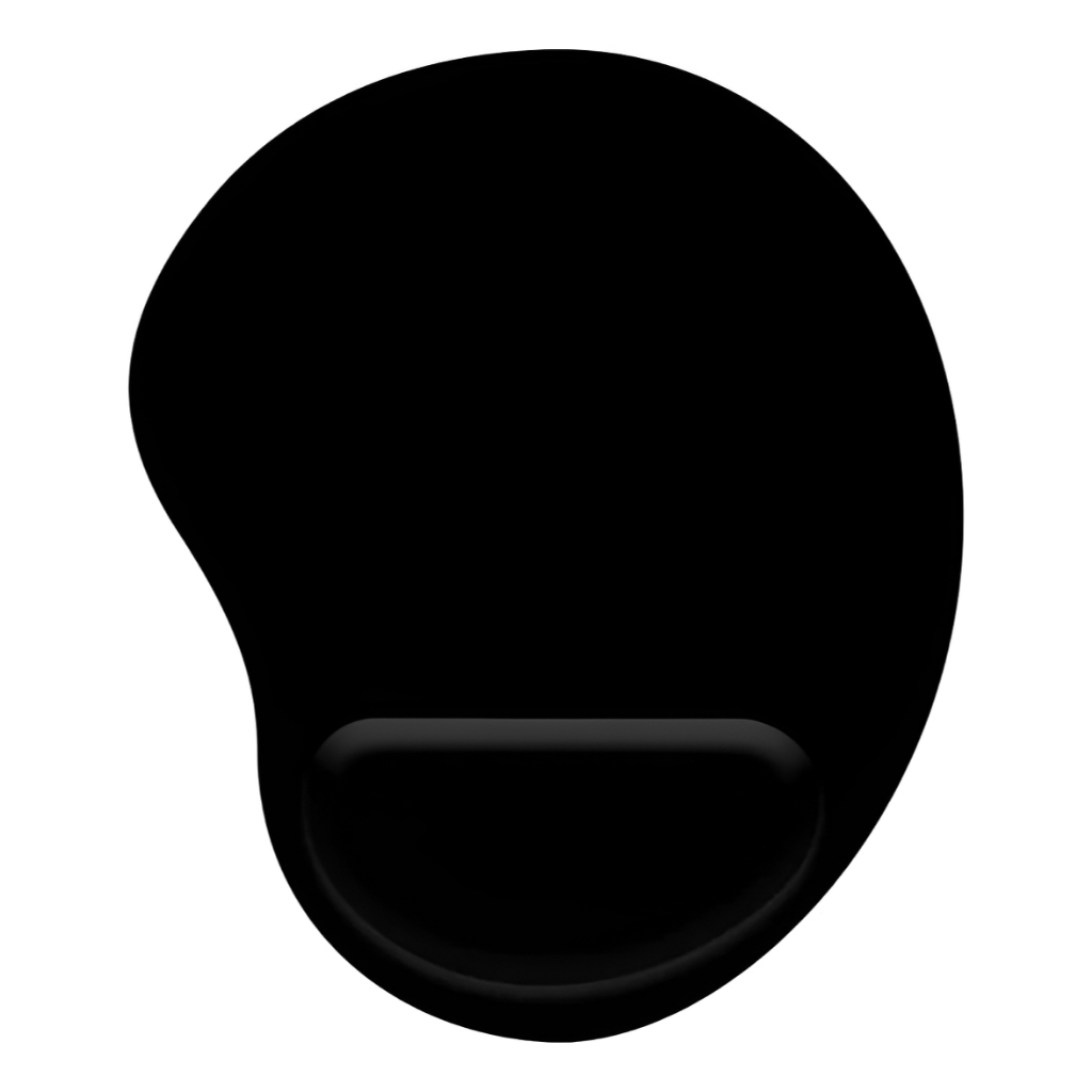 Mouse Pad Ergonômico Com Apoio de Pulso Espuma PU Alta Qualidade Preto Liso Isoprene