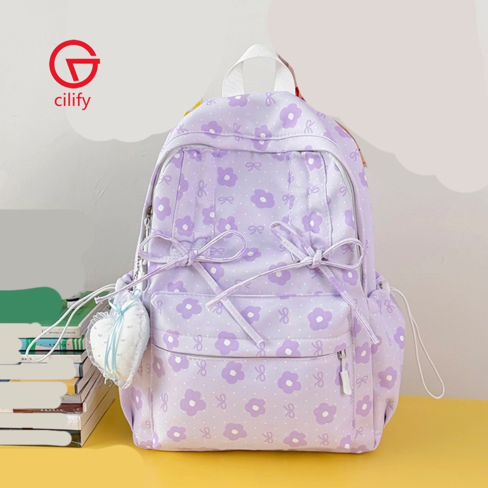 Mulheres Nylon Sweet Bow Bolsa Mochilas Para Data De Compras