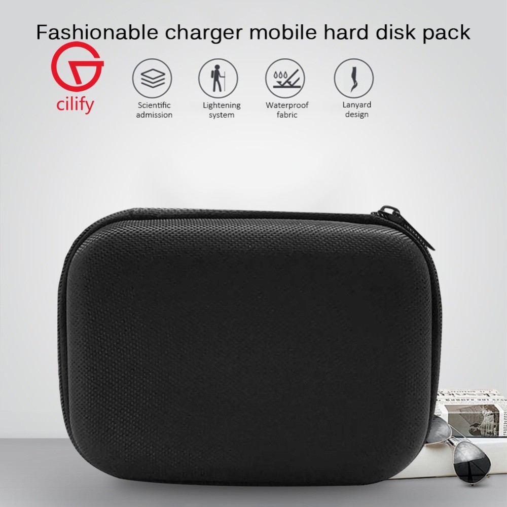 Bolsa De Armazenamento De Unidade De Disco Rígido Para Carregador De Laptop , Estojo De Transporte MacBook Preto