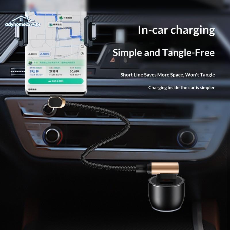 adyhome22vv 66W Trançado Nylon Curto Cabo USB C De 90 Graus De Carregamento Rápido Para Uso Em Viagens De Negócios br