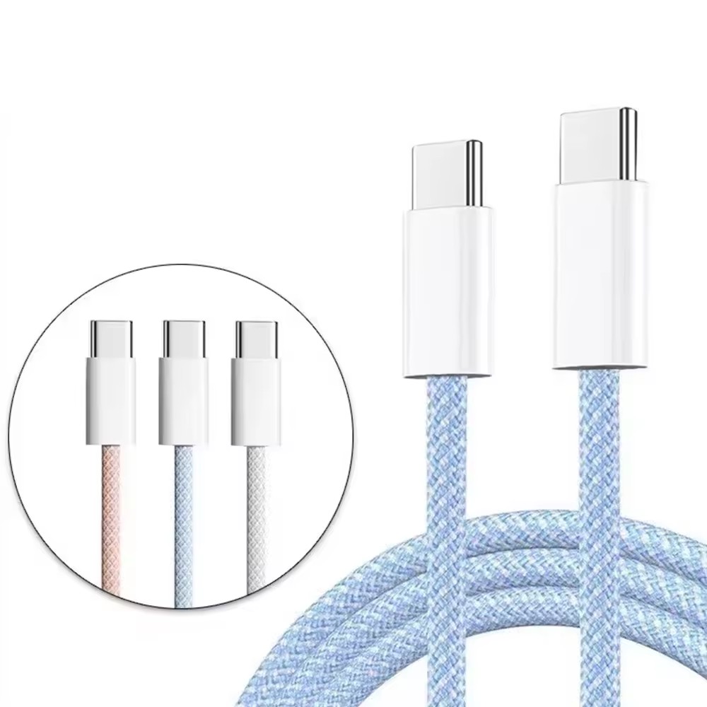 Cabo de Carregamento Rápido Tipo C para Tipo C de 66W com Trançado de Nylon para Smartphone
