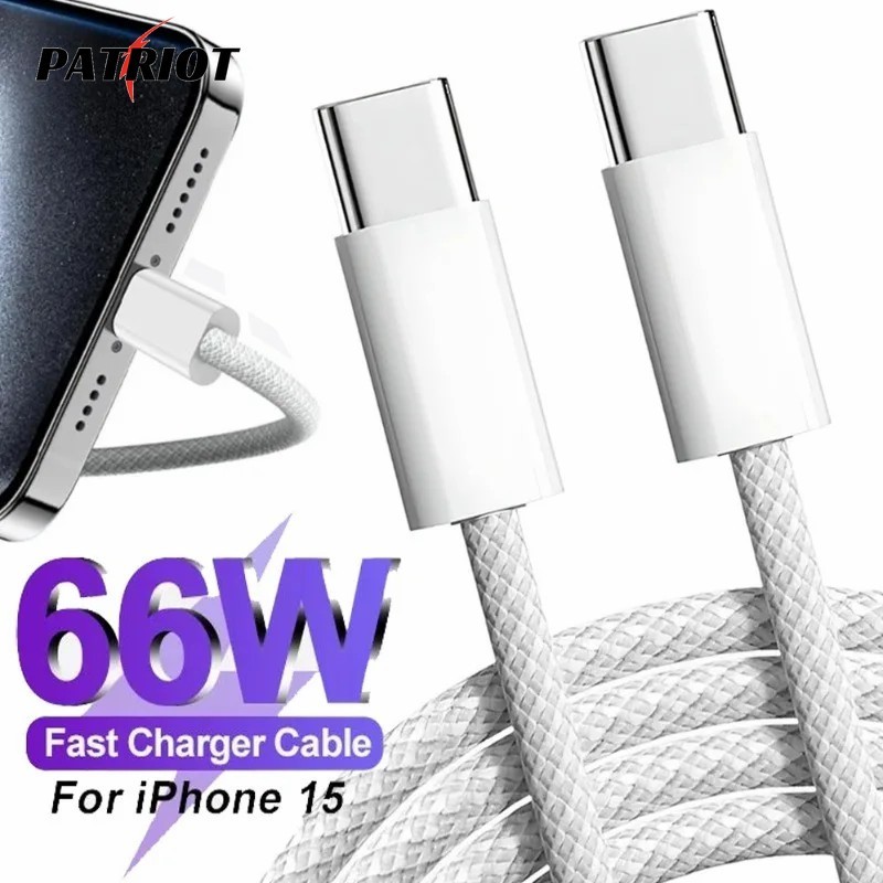 1-3Pcs PD 66W 6A Cabo De Carregamento Rápido-Compatível Para iPhone 15 Pro Max-Nylon Trançado , Espessado , Anti-Quebra-