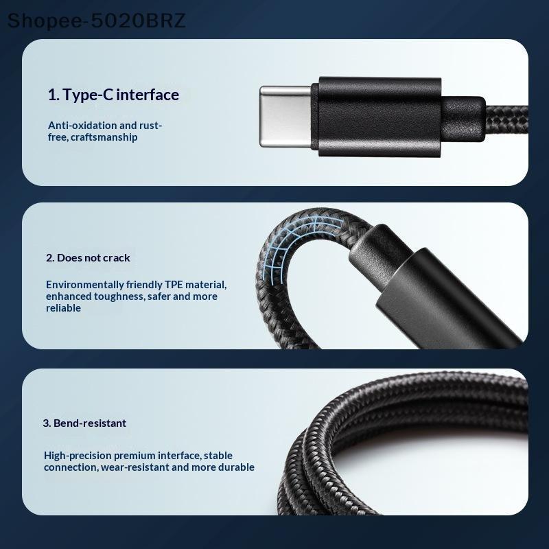 [THEBR] 66W 5A Resistente A Rasgos USB C Para Type Cabo De Carregamento Rápido Nylon 1/2/Telefone Tablet Laptop De Energ