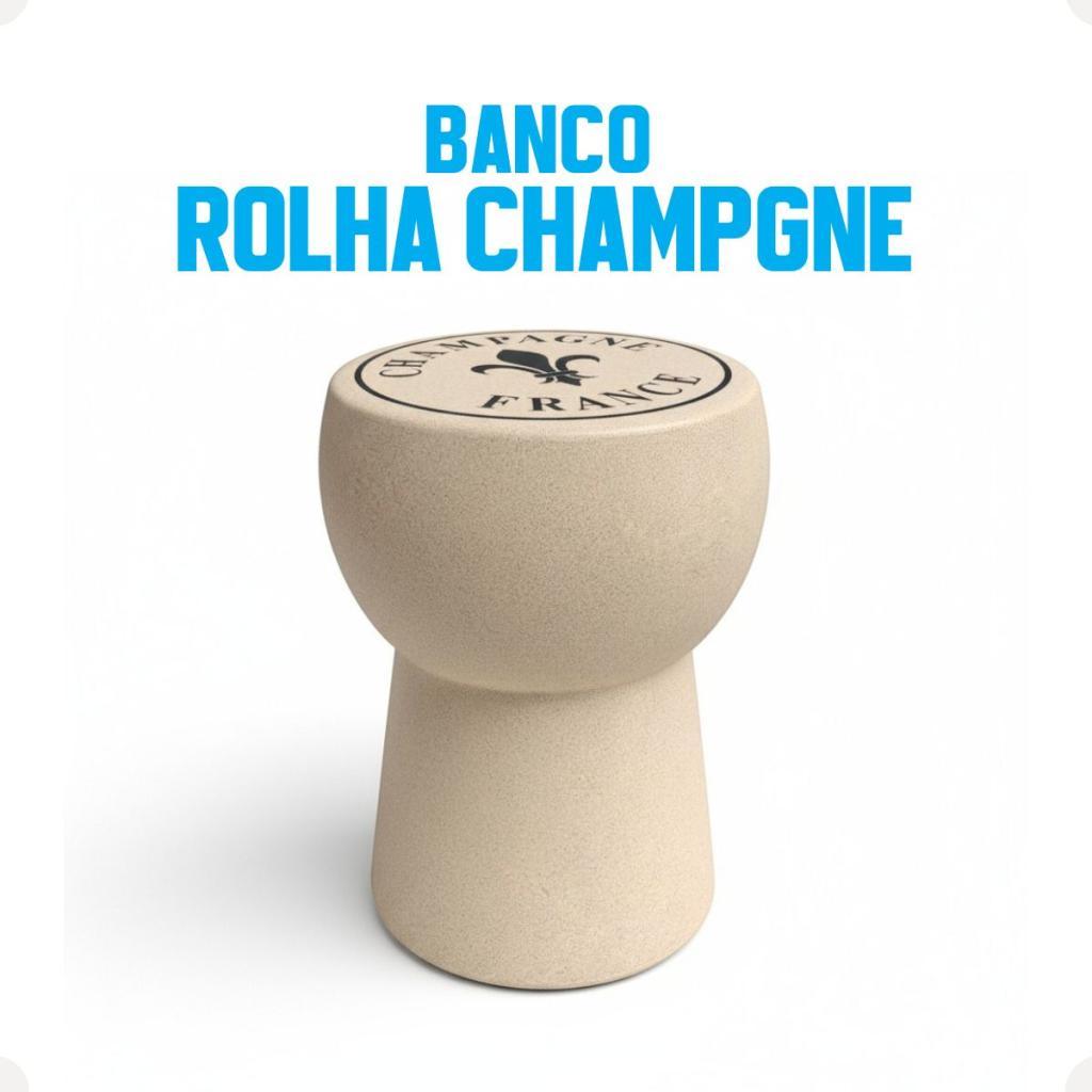 Banco Rolha Champagne Cortiça Assento Decorativo Design Para Sala Bar Adega Elegante