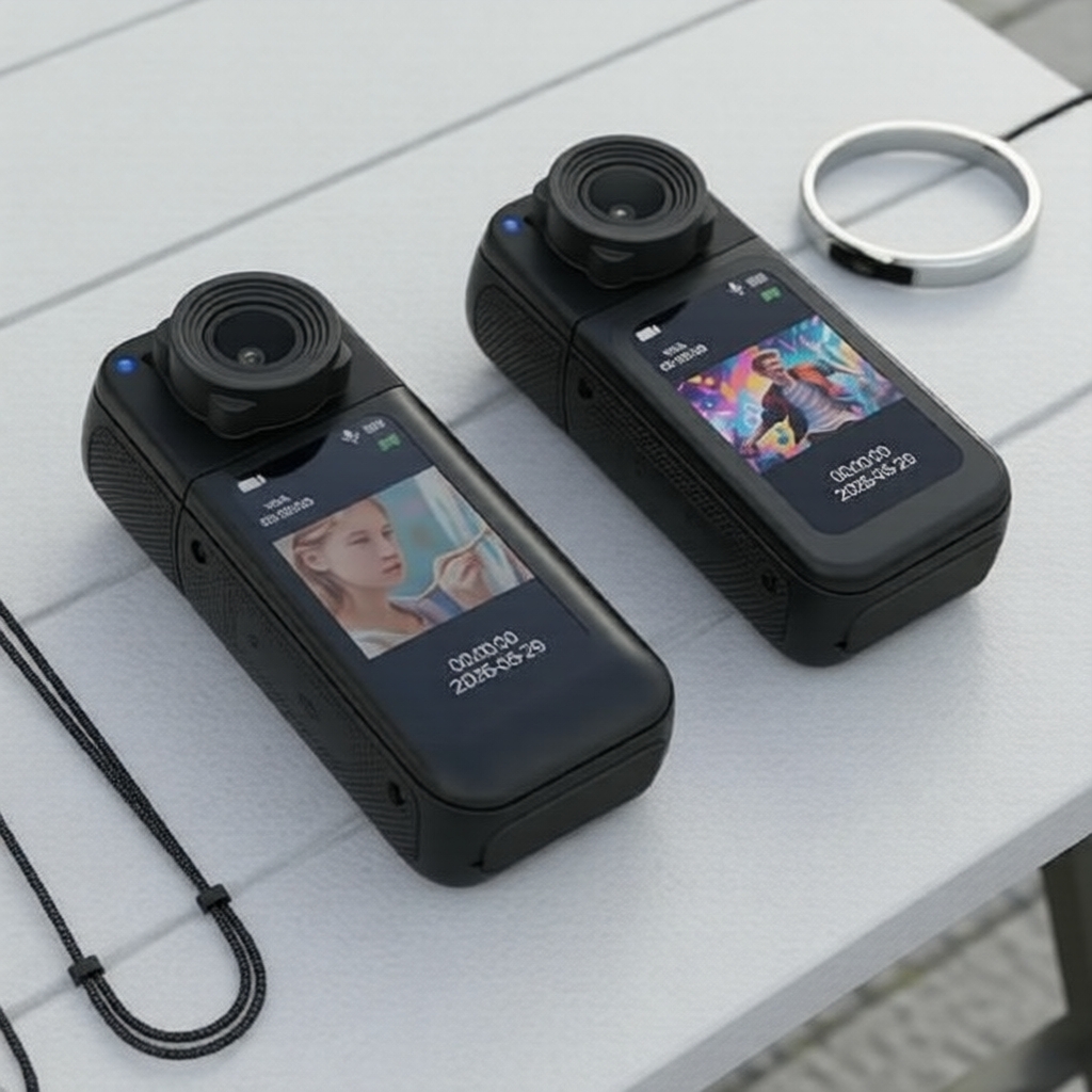 Câmera de Ação Mini Thumb para Esportes ao Ar livre, Body Cam para Motocicleta, Ciclismo, Caminhadas e Natação