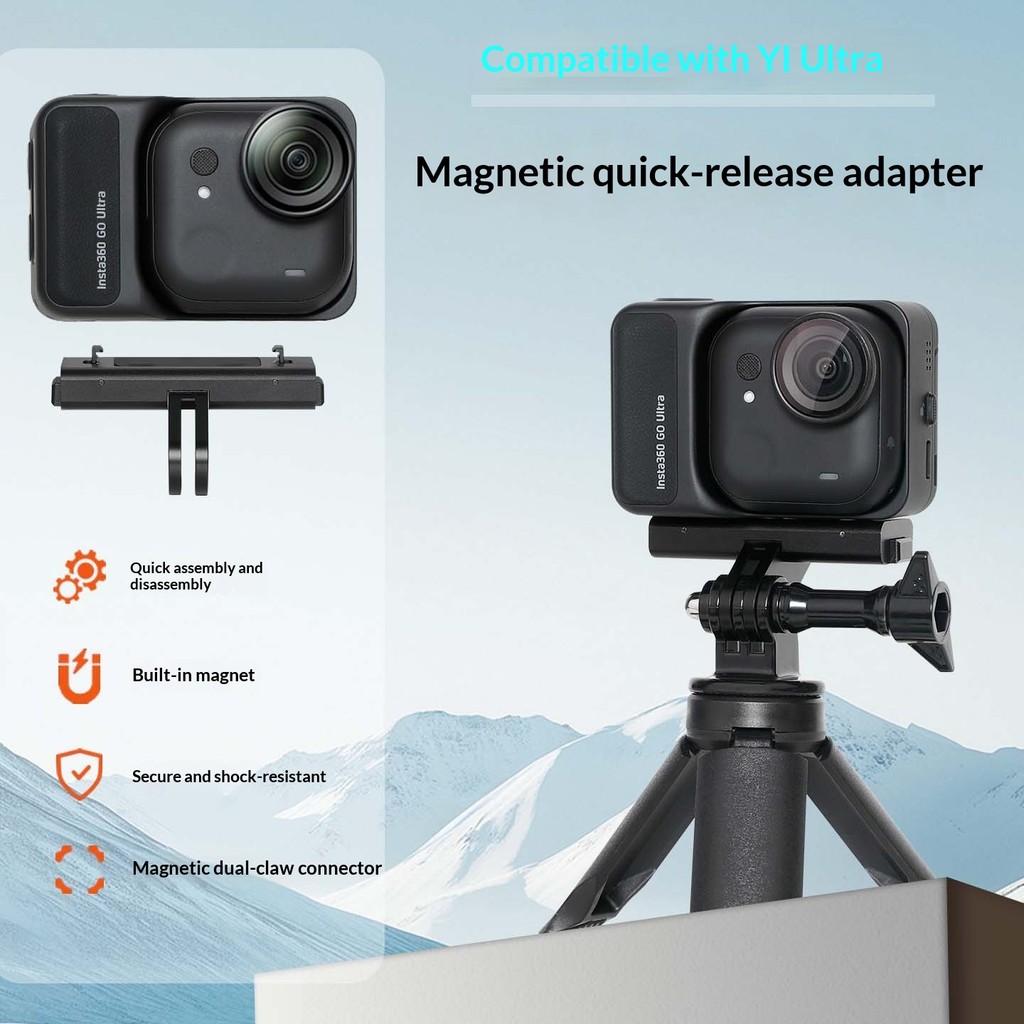 Adequado para Shadowstone Insta360 GO Ultra Thumb Camera Adaptador de liberação rápida Acessórios de suporte magnético