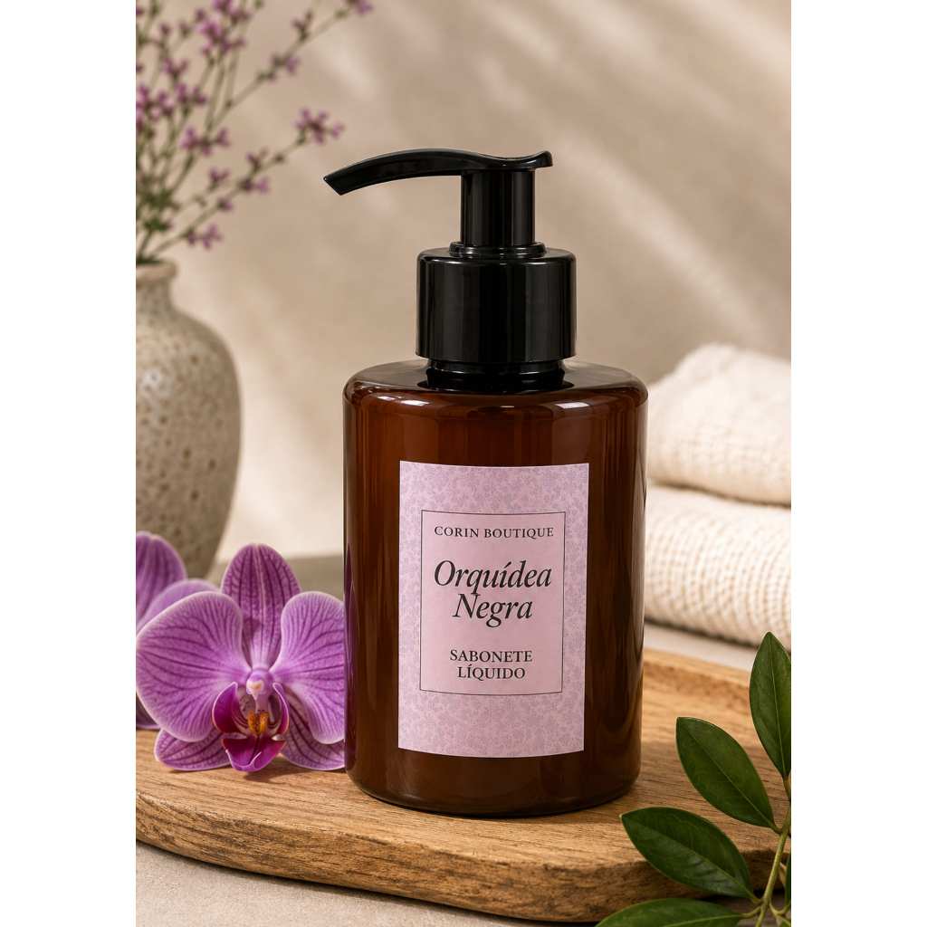 Mini Sabonete Liquído 200ml - Orquídea Negra