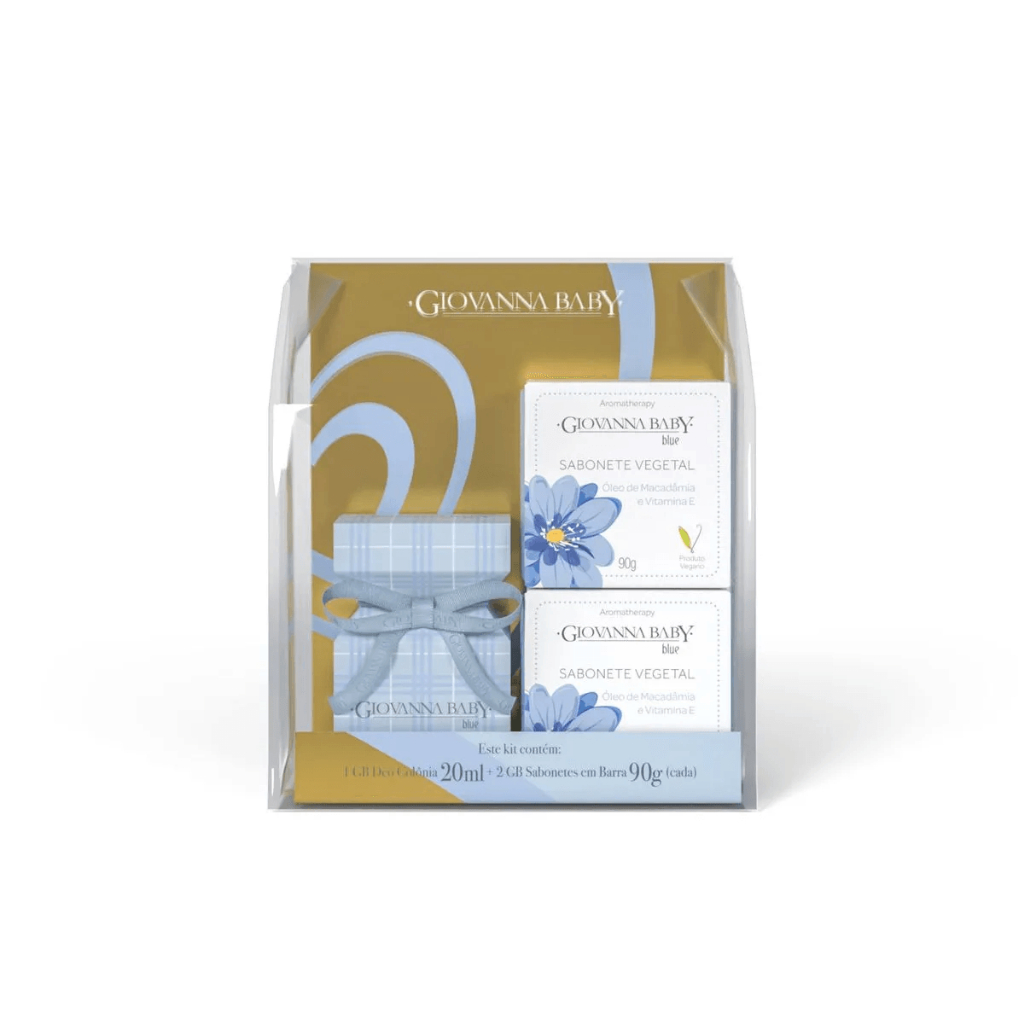 Kit Giovanna Baby Mini Colônia Blue + 2 Sabonetes