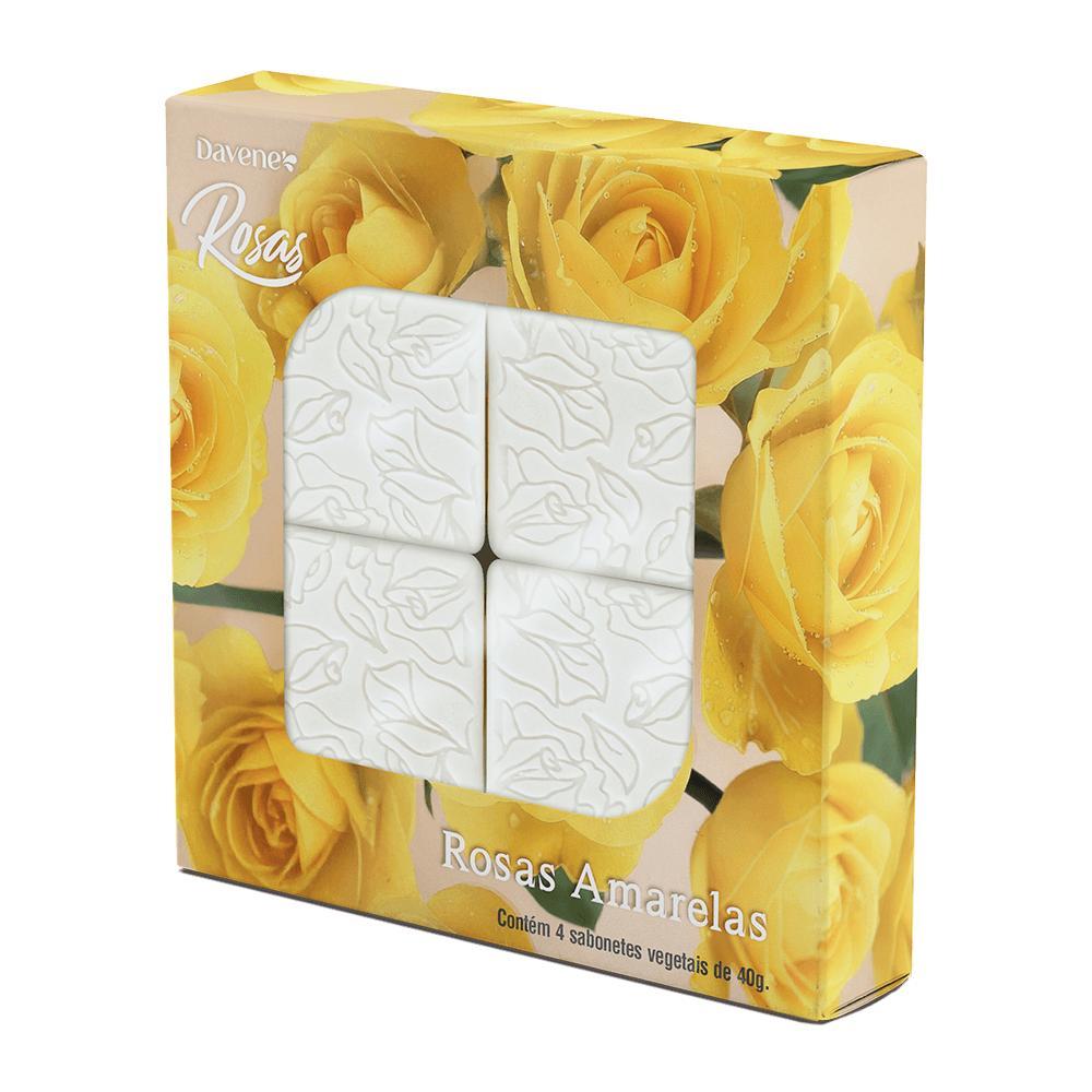 Kit Mini Sabonete Vegetal em Barra Rosas Amarela 4x40g -