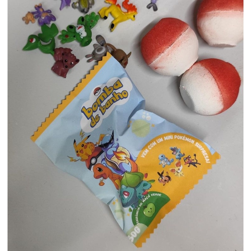 Mini Bomba De Banho Efervescente Infantil Pokémon Com Brinquedo Surpresa Diversão No Banho