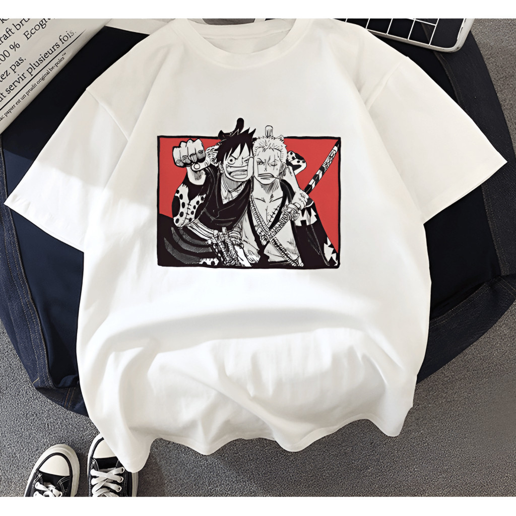 Camiseta Algodão Masculina Feminina Anime One Piece Luffy Zoro Roupa Camisa Dry Fit Blusa ALGODAO