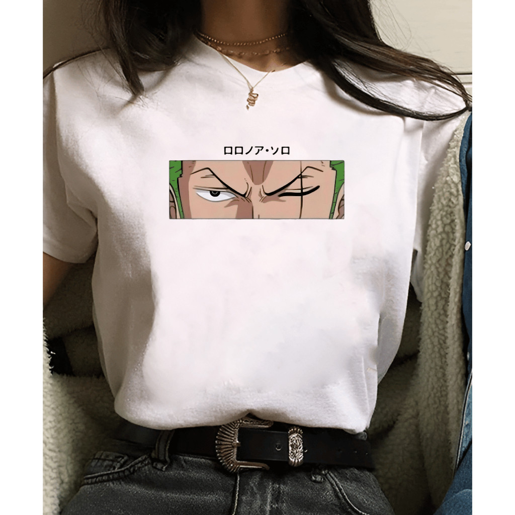 unissex Camiseta Anime One Piece Ronronoa Zoro Camisa Masculina Blusa Feminina Poliéster Dry Fit Algodão