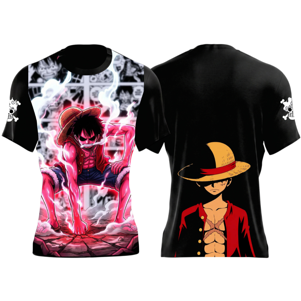 Camiseta Luffy personalizada unissex one piece Zoro anime dryfit 50uv