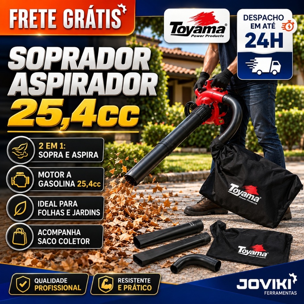 Soprador Aspirador de Folhas 25,4cc - Toyama
