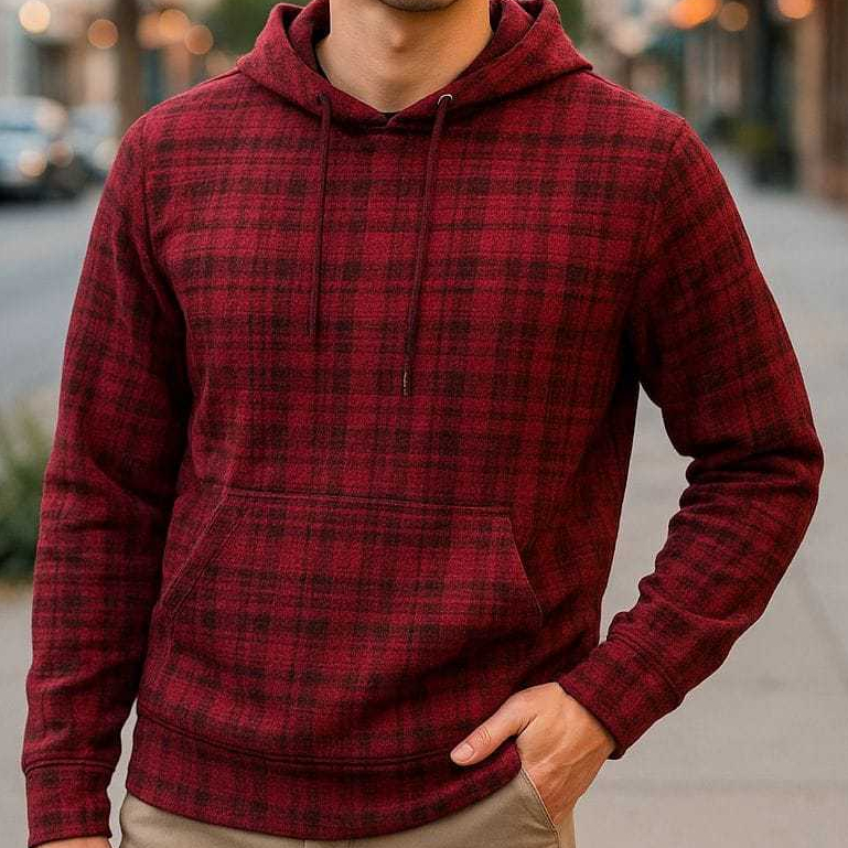 blusa De Frio De Malha Tweed Xadrez Com Brilho