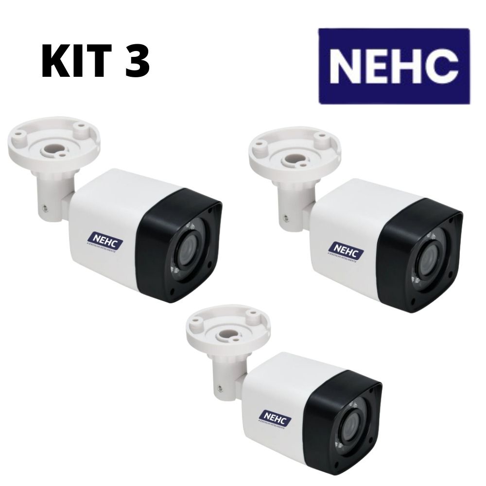 Kit 3 Câmera Bullet de Segurança Full Hd- 2mp -1080p - 3.6mm