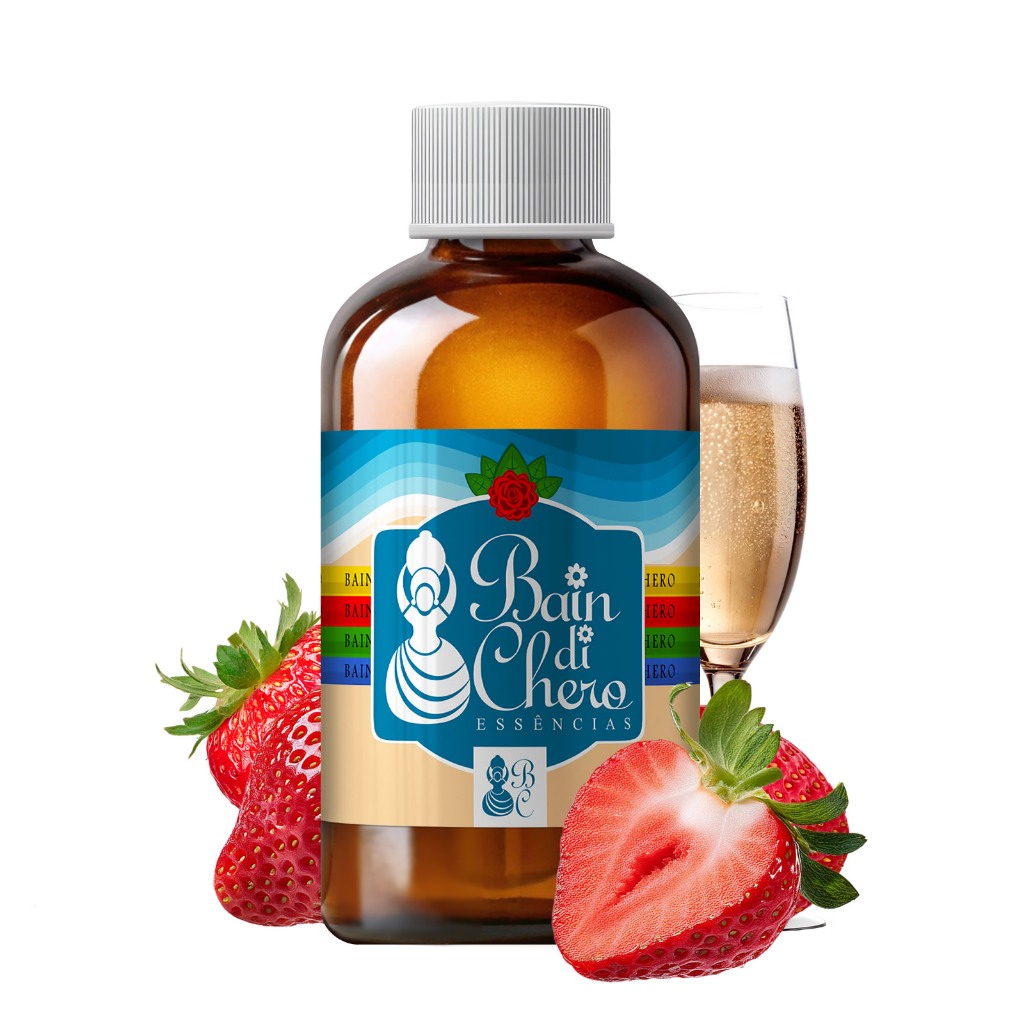 Essência Aromatizante Óleo Lipossolúvel Para Velas Aromaticas e Incensos Morango com Champanhe 100ml