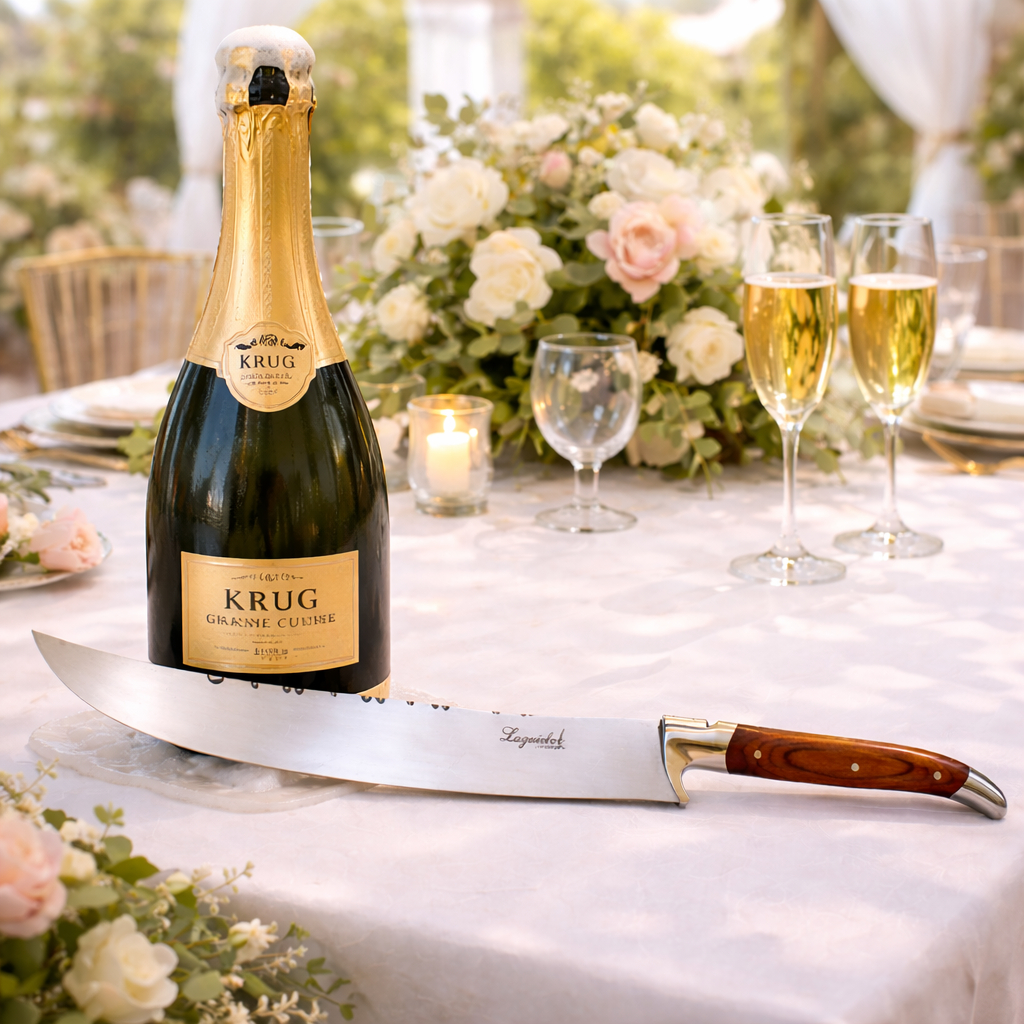 Espada Sabre Para Champagne Para Casamentos Laguiole La Tour Aço Inox Cabo De Madeira 41,5cm