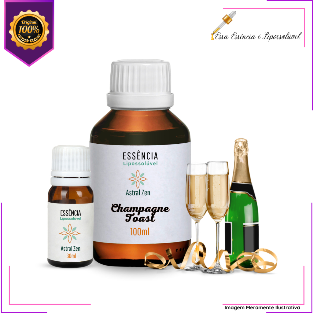 Essência Concentrada Champagne Toast Vollmens Para Aromatizador - Velas - Sabonetes - Perfumes
