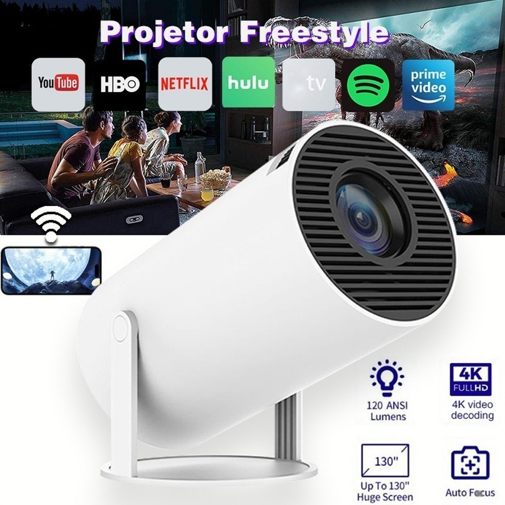 Genérica Mini Projetor Smart 4k Wifi 1080p HD HY300 Cor Branco 110V/220V