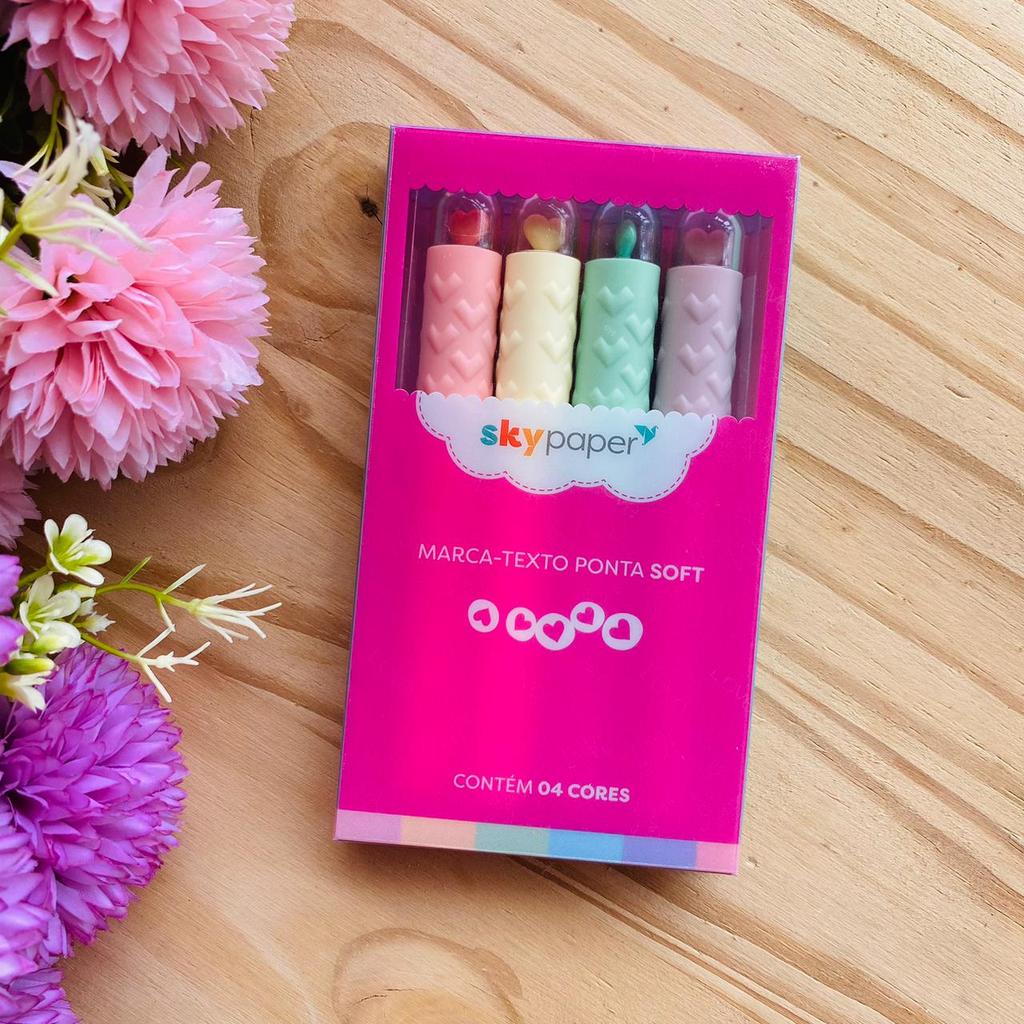 Conjunto Marca Texto Ponta Soft Love Sky Paper