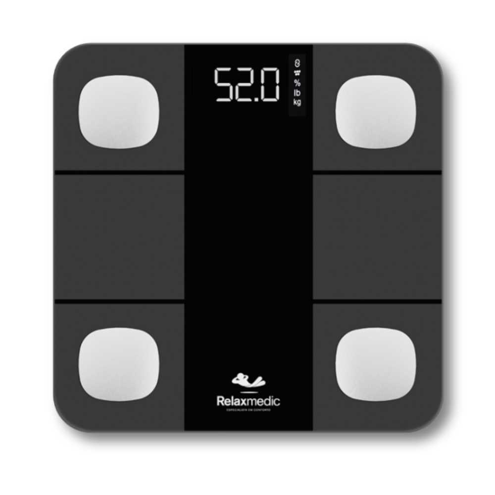Balança Digital Corporal Bioimpedância Smart Aplicativo Bluetooth Relaxmedic