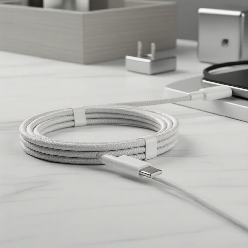 Cabo de carregamento rápido 60W USB-C PD 1m/2m para Apple iPhone 16 15 Pro Max Plus