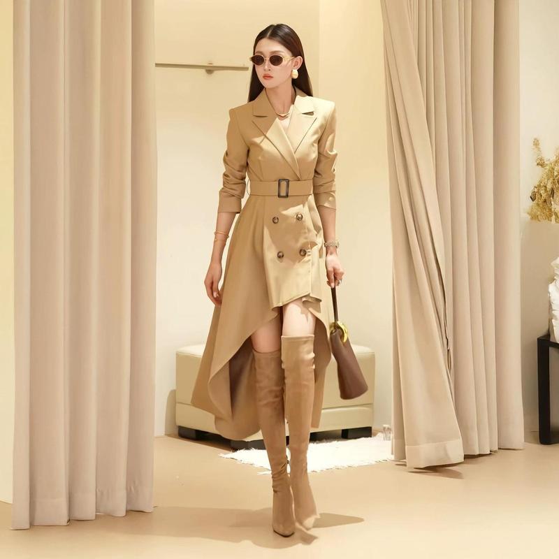 2026 Autumn New Trendy Fashionable High-End Chic Lightly Mature Design Double-Breasted Women's Trench Coat Dress Novo Ca
