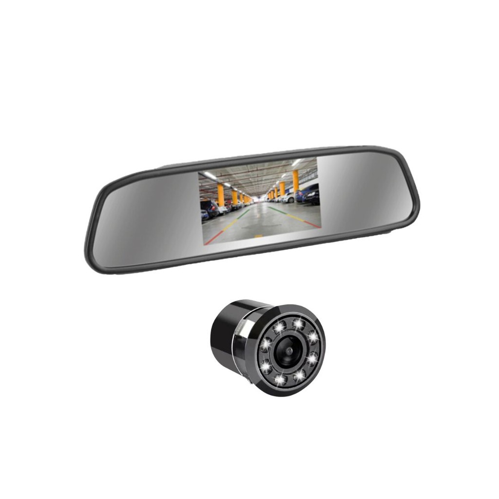 Retrovisor Câmera de Ré LCD 2x1 Camera No Retrovisor Noturna