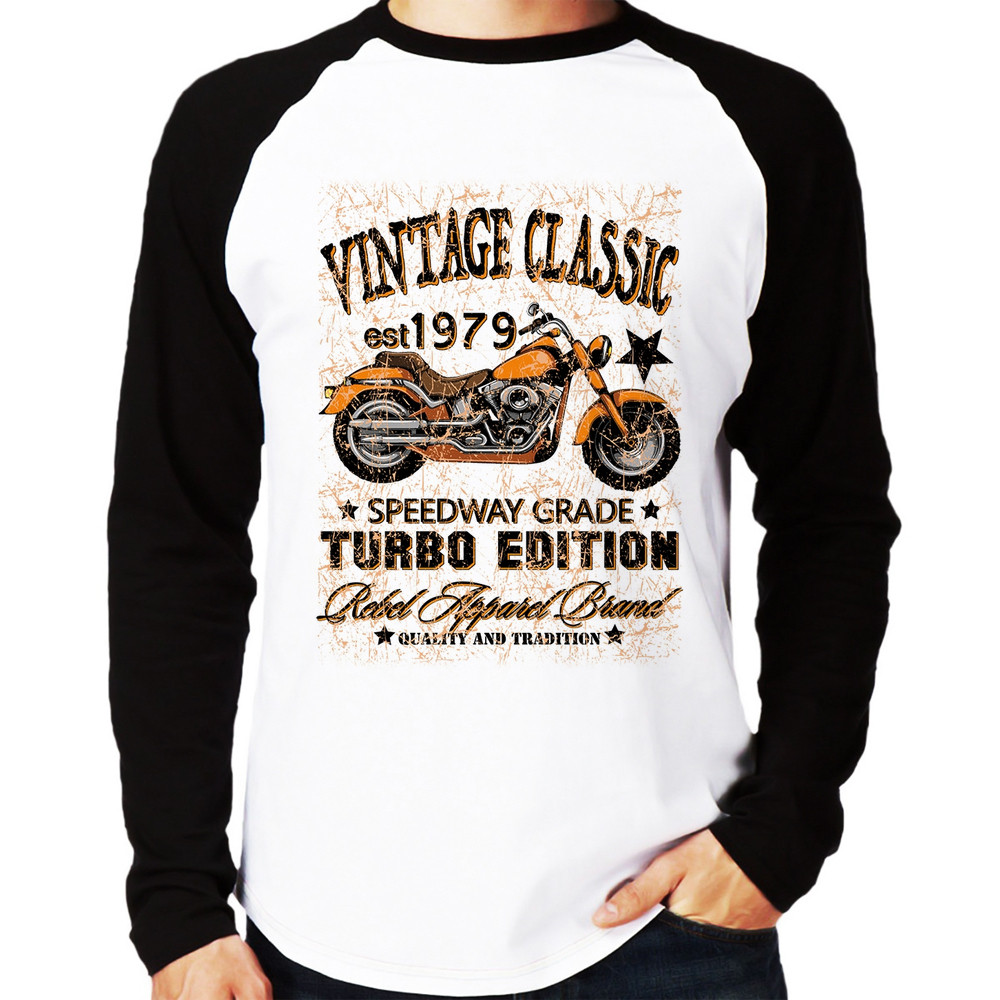 Camiseta Raglan Vintage Classic Moto Longa