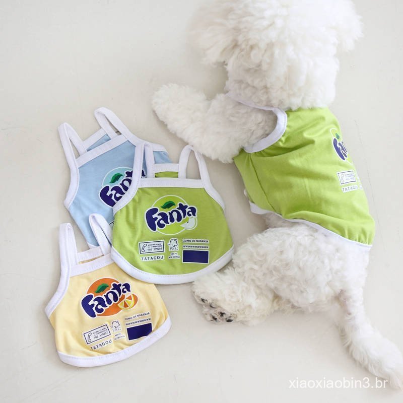 Summer New Spring and Summer Cat Dog Clothes Thin Western Style Dopamine Fruit Soda Strap Cute Vest Short zhtx