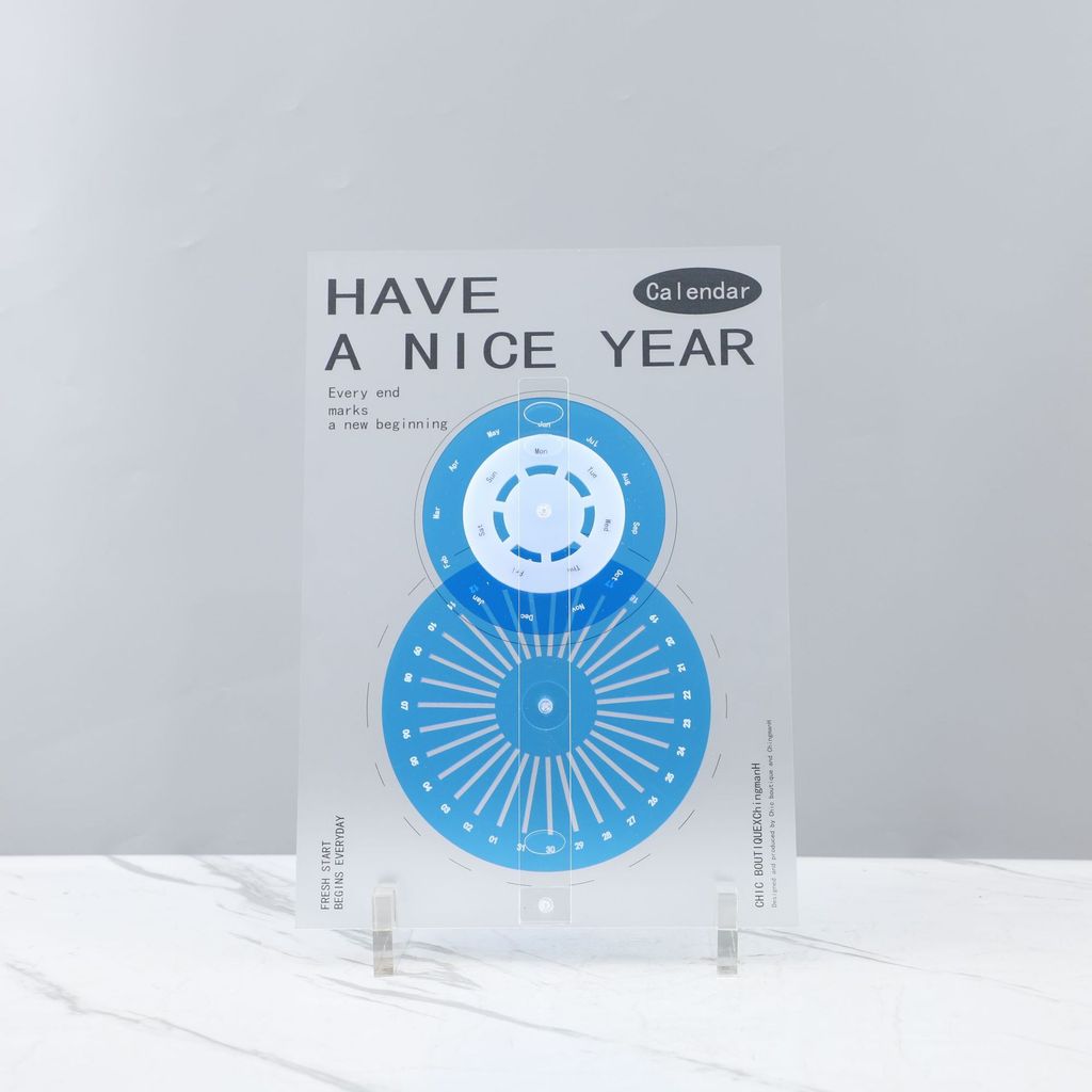 Modern minimalist acrylic perpetual calendar desktop decoration for model rooms, study rooms, bookshelves, offices, and