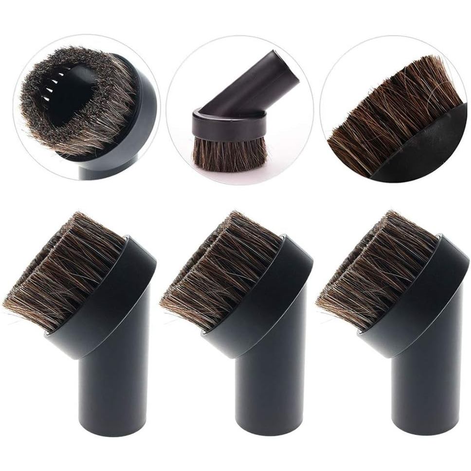 TXIN 4 Pieces Soft Horsehair Bristle Vacuum Attachments Dusting Brush Cleaner Dust Brush, Small Round Corner/Track Clean