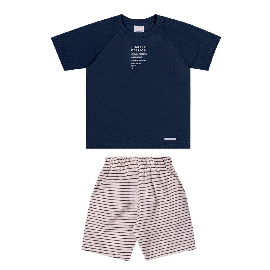 CONJUNTO MASCULINO  MALHA/TEC ECOLOGIC STRIPE