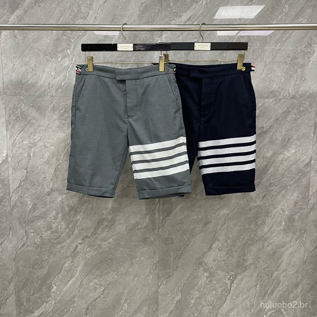T0CA Summer new style yarn-dyed four-stripe suit shorts with fully finished edges, casual and versatile design