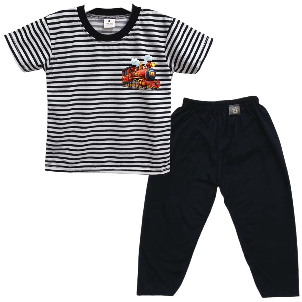 KATUN 3S YEYA-Conjunto Kids'stripe CP DTF/PRINT L0G0 Trem/Algodão KERETA