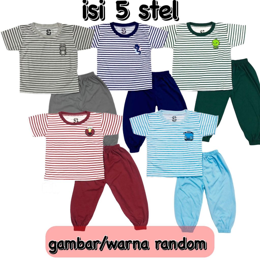 KATUN 3S YEYA-(Pacote) Moda Infantil STRIPE JOGER CP Terno Feito Com MATERIAL De T-SHIRT De Algodão Bordado